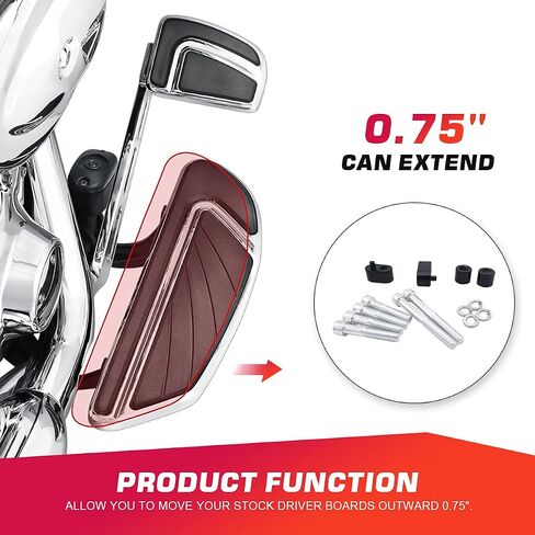 Mofun 3/4" Street Glide Driver FloorBoard Outward Extension Spacer Kit Compatible with Harley Touring Road King Electra Road Glide 2009-2025, FL Trikes 2009-2013 in Saudi Arabia
