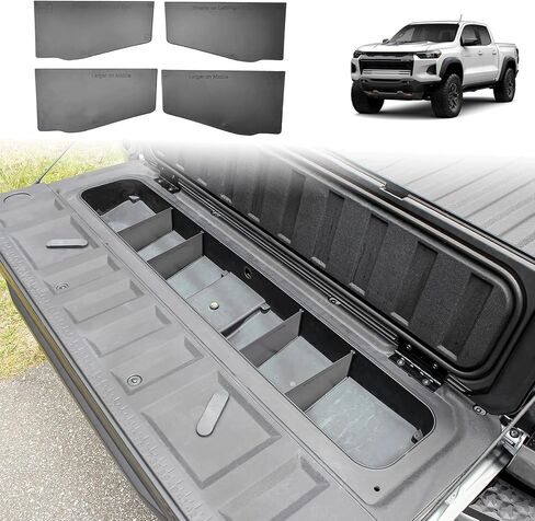 Tailgate Storage Dividers Compatible with Chevy Colorado/GMC Canyon 2025 2024 2023 Accessories 4PCS Black StowFlex Truck Bed Organizer Insert Compartment Tray in Saudi Arabia