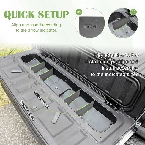 Tailgate Storage Dividers Compatible with Chevy Colorado/GMC Canyon 2025 2024 2023 Accessories 4PCS Black StowFlex Truck Bed Organizer Insert Compartment Tray in Saudi Arabia