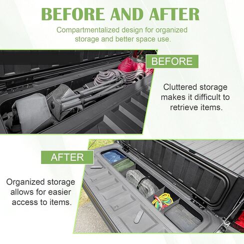 Tailgate Storage Dividers Compatible with Chevy Colorado/GMC Canyon 2025 2024 2023 Accessories 4PCS Black StowFlex Truck Bed Organizer Insert Compartment Tray in Saudi Arabia
