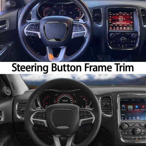 VANEST Central Control Steering Button Frame Trim Compatible with Dodge Challenger Durango 2015-2025, Car Interior Decoration Accessories (Black) in Kuwait