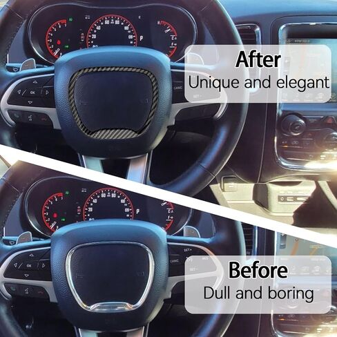 VANEST Central Control Steering Button Frame Trim Compatible with Dodge Challenger Durango 2015-2025, Car Interior Decoration Accessories (Black) in Kuwait