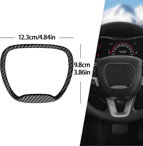 VANEST Central Control Steering Button Frame Trim Compatible with Dodge Challenger Durango 2015-2025, Car Interior Decoration Accessories (Black) in Kuwait