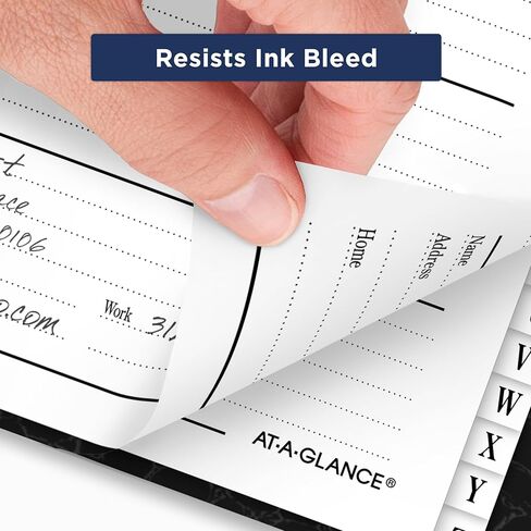 AT-A-GLANCE Telephone & Address Book, 600+ Entries, 4" x 6", Designer, Black (8040205) in Kuwait