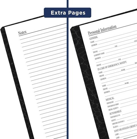 AT-A-GLANCE Telephone & Address Book, 600+ Entries, 4" x 6", Designer, Black (8040205) in Kuwait