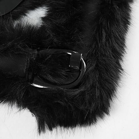 Women Faux Fur Belt Winter Warm Fluffy PU Leather Waistband Furry Wide Cinch Cowgirl Western Belts for Dress Sweater Overcoat in Saudi Arabia