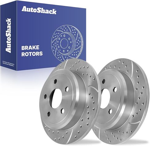 AutoShack Rear Brake Rotors | Replacement For 2005-2010 Jeep Grand Cherokee 2006-2010 Commander 3.0L 3.7L 4.7L 5.7L 6.1L V6 V8 4WD AWD RWD | 2-PC Set in Saudi Arabia
