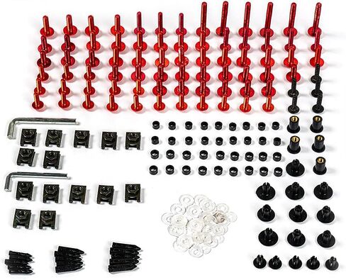 Fairing Complete Bolts Kit Screws Bolts Fit for Kawasaki ZX-10R ZX10R 2021 2022 2023 Aluminum Motorcycle Fasteners Hardware Clips (Red) in Saudi Arabia
