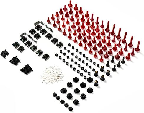 Fairing Complete Bolts Kit Screws Bolts Fit for Kawasaki ZX-10R ZX10R 2021 2022 2023 Aluminum Motorcycle Fasteners Hardware Clips (Red) in Saudi Arabia