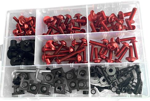 Fairing Complete Bolts Kit Screws Bolts Fit for Kawasaki ZX-10R ZX10R 2021 2022 2023 Aluminum Motorcycle Fasteners Hardware Clips (Red) in Saudi Arabia