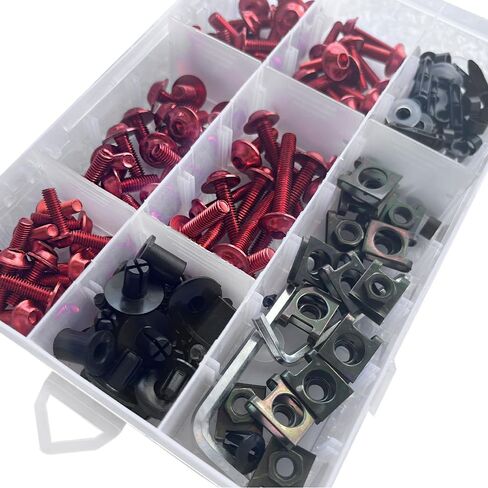 Fairing Complete Bolts Kit Screws Bolts Fit for Kawasaki ZX-10R ZX10R 2021 2022 2023 Aluminum Motorcycle Fasteners Hardware Clips (Red) in Saudi Arabia