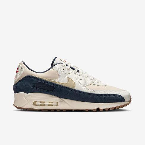 Nike Air Max 90 Premium Men's Shoes (Pale Ivory/Thunder Blue/Sail/Light Khaki) in Saudi Arabia