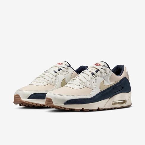 Nike Air Max 90 Premium Men's Shoes (Pale Ivory/Thunder Blue/Sail/Light Khaki) in Saudi Arabia