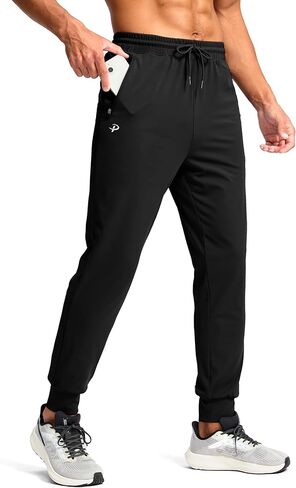 Pudolla Men's Lightweight Sweatpants with Pockets Ultra 4-Way Stretch Joggers Gym Workout Runing Athletic Track Pants in Kuwait
