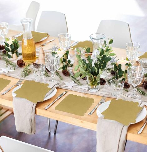 50 Pieces 3-ply Light Pink Napkins Disposable Folded 5 x 5 Inches Scalloped Cocktail Napkins Paper Napkins for Dinner Wedding Birthday Party Pink Dessert Napkins in Kuwait