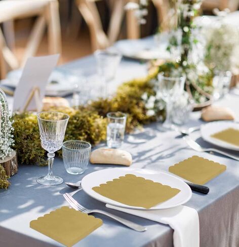 50 Pieces 3-ply Light Pink Napkins Disposable Folded 5 x 5 Inches Scalloped Cocktail Napkins Paper Napkins for Dinner Wedding Birthday Party Pink Dessert Napkins in Kuwait