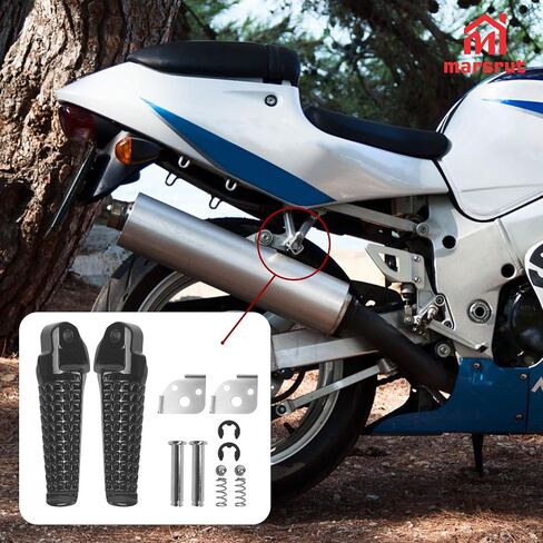 GSXR 750 Accessories, DRZ400SM Rear Foot Pegs Fits for Suzuki GSXR 600, DR-Z400SM, SV650, TL1000R, GSF600, TL1000S, DR-Z400S, Motorcycle Rear Footrests, Passenger Foot Rest, Black in Saudi Arabia