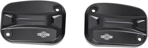 Aluminum Brake Reservoir Cover, Left and Right Side, for Harley Davidson Touring Street Glide, Road King, Ultra Limited (Black) in Saudi Arabia
