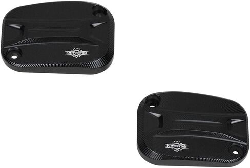 Aluminum Brake Reservoir Cover, Left and Right Side, for Harley Davidson Touring Street Glide, Road King, Ultra Limited (Black) in Saudi Arabia
