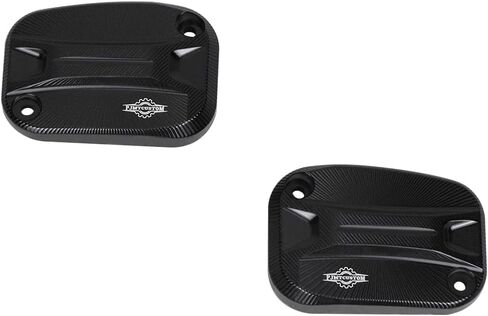 Aluminum Brake Reservoir Cover, Left and Right Side, for Harley Davidson Touring Street Glide, Road King, Ultra Limited (Black) in Saudi Arabia