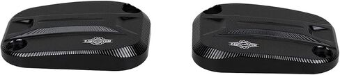 Aluminum Brake Reservoir Cover, Left and Right Side, for Harley Davidson Touring Street Glide, Road King, Ultra Limited (Black) in Saudi Arabia