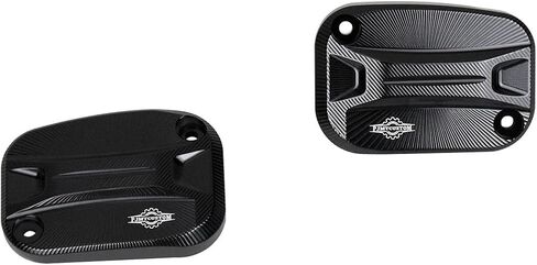 Aluminum Brake Reservoir Cover, Left and Right Side, for Harley Davidson Touring Street Glide, Road King, Ultra Limited (Black) in Saudi Arabia