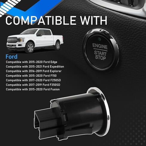 مفتاح تشغيل الإشعال، مجموعة زر إيقاف الضغط المتوافقة مع 2015-2020 Ford Edge Expedition Explorer F150 F250SD F350SD Fusion يستبدل DG9T-14C376-ADW DG9T14C376ADW in Saudi Arabia
