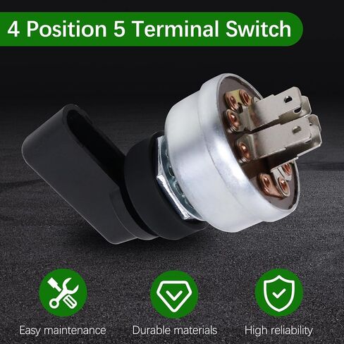 217680 207073 Starter Ignition Switch 4 Position 5 Terminal with Handle Lever Fits for Miller Welder Replace 176606 207110 in Saudi Arabia
