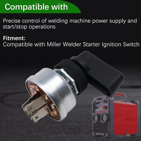 217680 207073 Starter Ignition Switch 4 Position 5 Terminal with Handle Lever Fits for Miller Welder Replace 176606 207110 in Saudi Arabia