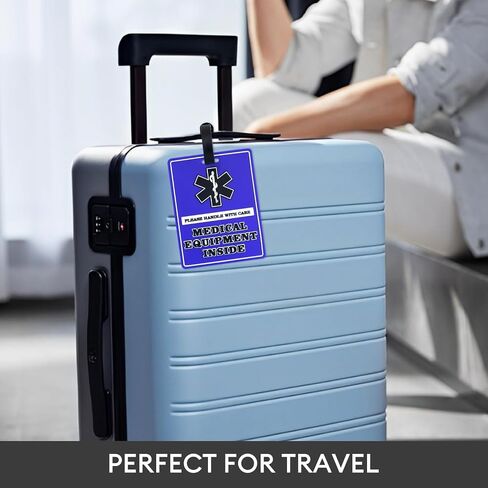 Medical Equipment Luggage Tags- 2 Pack Multi Functional Medical Device Luggage Tags for Medical Bags Medical ID Tags and Medical Alert Tags Bright Design for Easy Identification and Flying in Saudi Arabia