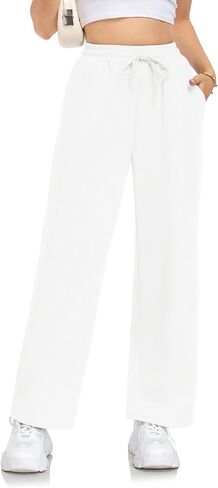 Womens Sweatpants Loose High Waist Wide Leg Lounge Pants Fall Outfits Athletic Joggers with Pockets in Kuwait