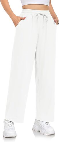 Womens Sweatpants Loose High Waist Wide Leg Lounge Pants Fall Outfits Athletic Joggers with Pockets in Kuwait
