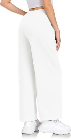 Womens Sweatpants Loose High Waist Wide Leg Lounge Pants Fall Outfits Athletic Joggers with Pockets in Kuwait