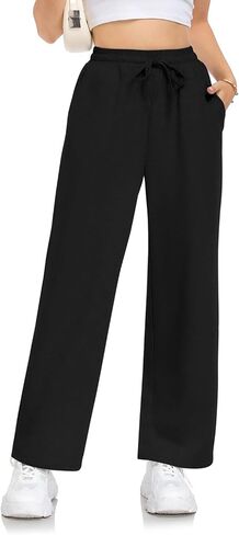 Womens Sweatpants Loose High Waist Wide Leg Lounge Pants Fall Outfits Athletic Joggers with Pockets in Kuwait