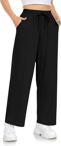 Womens Sweatpants Loose High Waist Wide Leg Lounge Pants Fall Outfits Athletic Joggers with Pockets in Kuwait