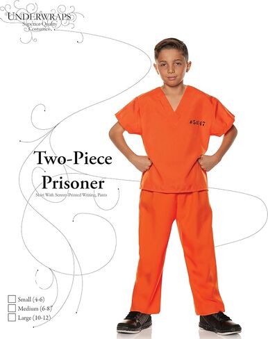 UNDERWRAPS unisex-baby Children's Prisoner Two Piece Costume With Screen Printed Design in Saudi Arabia