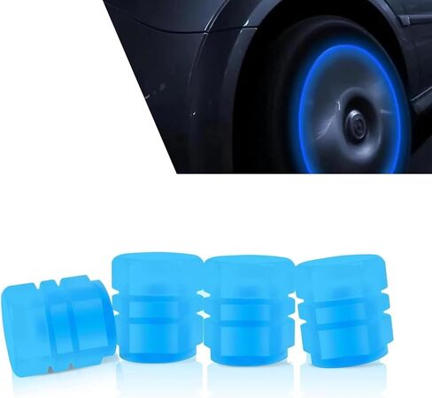 4PCS Fluorescent Tire Valve Caps, Luminous Wheel Valve Cover, Auto Corrosion Resistant Vehicle Air Stem Covers, Car Decor Accessories, Universal for SUV, Truck, RV (Pink) in Saudi Arabia