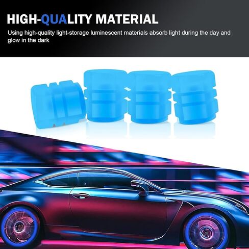 4PCS Fluorescent Tire Valve Caps, Luminous Wheel Valve Cover, Auto Corrosion Resistant Vehicle Air Stem Covers, Car Decor Accessories, Universal for SUV, Truck, RV (Pink) in Saudi Arabia