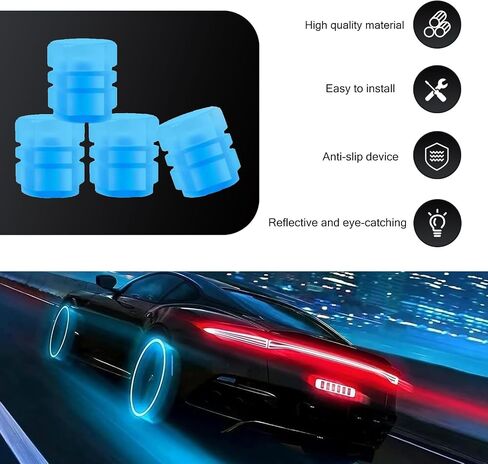 4PCS Fluorescent Tire Valve Caps, Luminous Wheel Valve Cover, Auto Corrosion Resistant Vehicle Air Stem Covers, Car Decor Accessories, Universal for SUV, Truck, RV (Pink) in Saudi Arabia