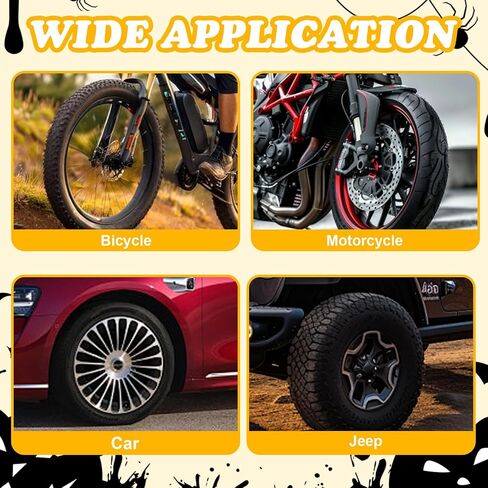 4 Pack Cute Bat Tire Valve Stem Cap, Halloween Valve Stem Cover, Funny Tire Air Caps for Cars Bikes Motorcycles Trucks, Decorative Car Wheel Accessories (Bat) in Saudi Arabia