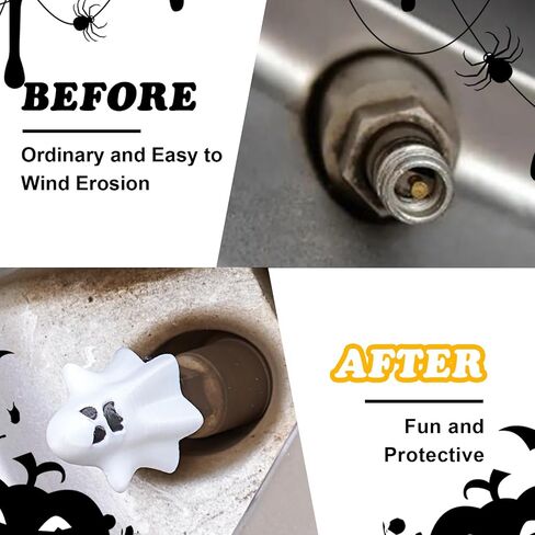 4 Pack Cute Bat Tire Valve Stem Cap, Halloween Valve Stem Cover, Funny Tire Air Caps for Cars Bikes Motorcycles Trucks, Decorative Car Wheel Accessories (Bat) in Saudi Arabia