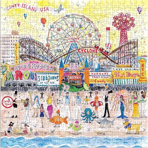 Galison Michael Storrings A Day at The Bookstore 1000 Piece Puzzle from Galison - Beautifully Illustrated Jigsaw Puzzle of a Local Bookstore, 27" x 20" Fun & Challenging, Unique Gift Idea in Saudi Arabia