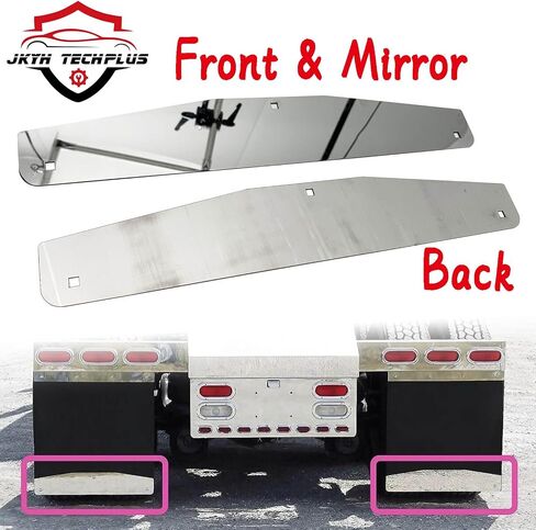 4 Pcs 24" Stainless Steel Heavy Duty Mud Flap Weights with Backing Plate Universal, for Semi Truck Mudflap Mirrored Weights with Backing Plate and Install Screw in Saudi Arabia