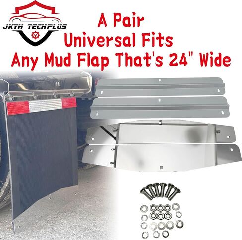 4 Pcs 24" Stainless Steel Heavy Duty Mud Flap Weights with Backing Plate Universal, for Semi Truck Mudflap Mirrored Weights with Backing Plate and Install Screw in Saudi Arabia