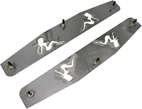 4 Pcs 24" Stainless Steel Heavy Duty Mud Flap Weights with Backing Plate Universal, for Semi Truck Mudflap Mirrored Weights with Backing Plate and Install Screw in Saudi Arabia