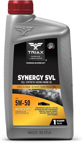 TRIAX Synergy SVL 5W-50, Racing Grade, Full Synthetic Engine Oil, Street and Track Formulation (1 Quart) in Saudi Arabia