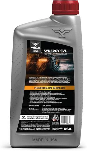 TRIAX Synergy SVL 5W-50, Racing Grade, Full Synthetic Engine Oil, Street and Track Formulation (1 Quart) in Saudi Arabia