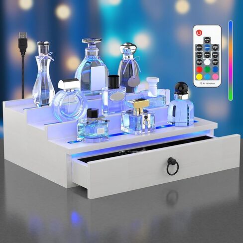 منظم كولونيا الخشب للرجال ، منظم العطور الكبير الإضافي ، وناهدات الشاشة ذات 4 طبقات تقف على خزانة الملابس ، والحفلات ، والأرقام ، والكب كيك ، والحلوى ، والمكياج - الأسود in Kuwait