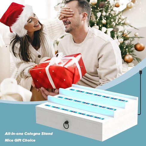 منظم كولونيا الخشب للرجال ، منظم العطور الكبير الإضافي ، وناهدات الشاشة ذات 4 طبقات تقف على خزانة الملابس ، والحفلات ، والأرقام ، والكب كيك ، والحلوى ، والمكياج - الأسود in Kuwait