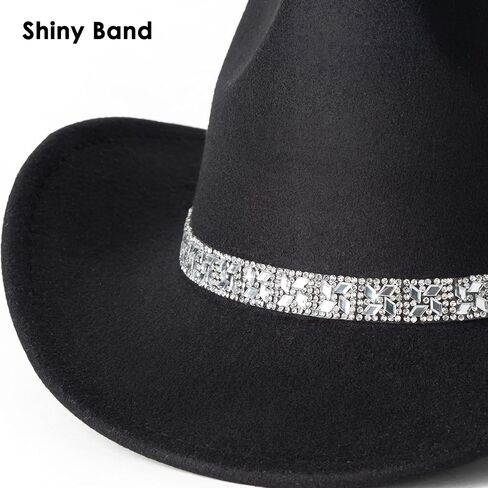 Lisianthus Women's Cowboy Hats - Felt Western Cowgirl hat Ladies with Rhinestone Band in Kuwait